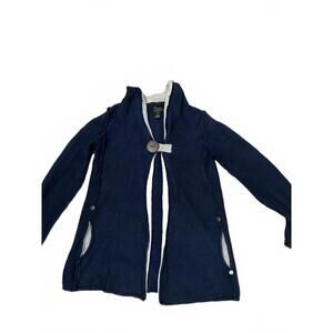 Pure Handknit Lagenlook Chunky Navy Cardigan S/M